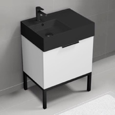 Modern Small Bathroom Vanity, 24 inch, Free Standing